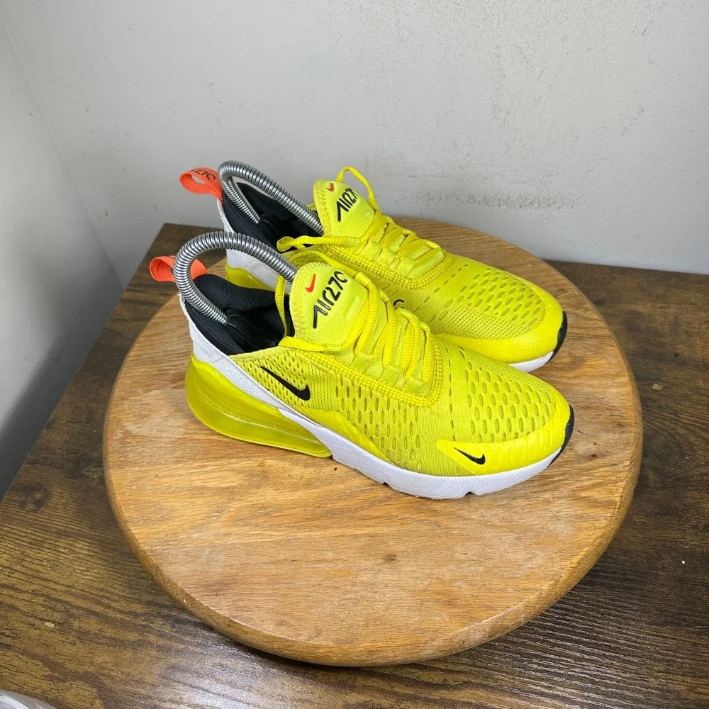 Nike Air Max 270 Womens 5.5 Yellow White Black Sneakers DQ4694-700